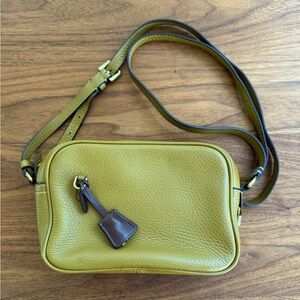 J Crew Leather Signet Bag in Ochre Yellow